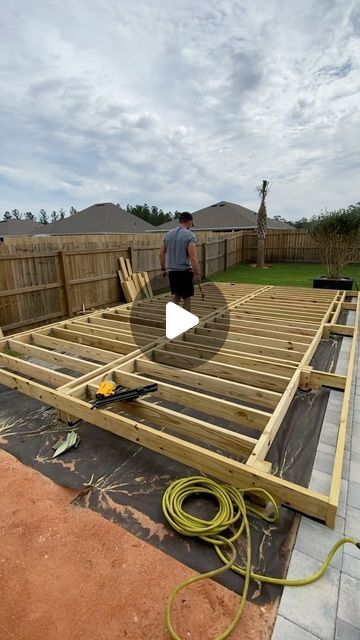 Donnie Galli on Instagram: "is it CHEAPER to build a DECK (DIY style) or to hire a CONTRACTOR? #deck #decking @trexcompany #carpentry" Easy Diy Deck How To Build, Diy Small Deck How To Build, Building A Freestanding Deck, Deck Building Step By Step, How To Build A Deck, Deck Plans Diy, Deck Diy, Build A Deck, Diy Construction