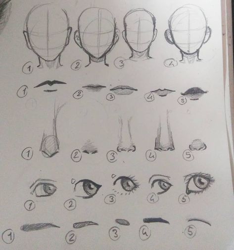 I drew this for the people who wants to draw faces but don't know how to make them look different. I would be so happy if you could support me on Instagram  thanks! #resim #drawing #drawingface #drawingfaces #drawingeye #drawingnose... Starter Drawing Ideas, How To Draw A Face Male, Drawn Faces, Drawing Methods, Creative Drawings, Anatomy Practice, Draw Faces, Art Anatomy, Drawing People Faces