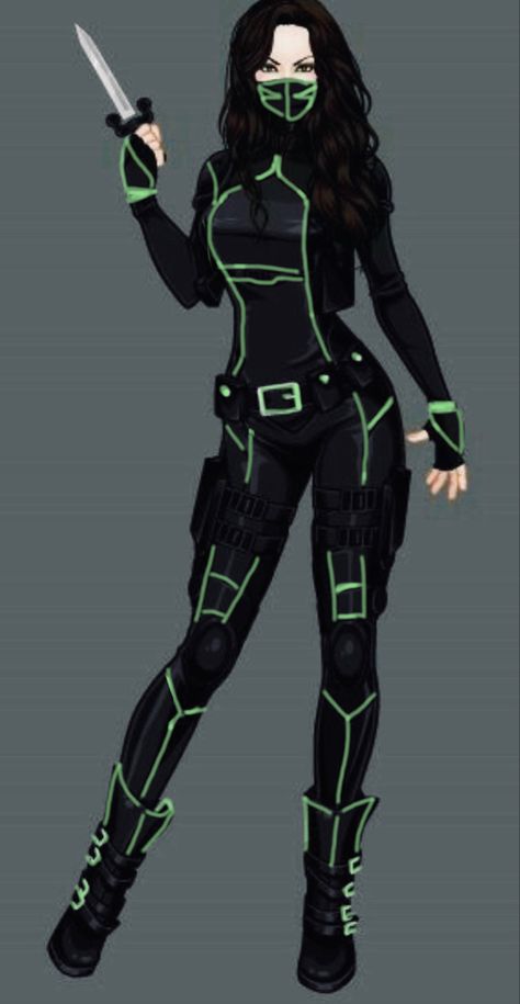 Green Vigilante Outfit, Green Spy Outfit, Green Super Hero Suit Female, Hero Mask Design Female, Vigilante Suit Design Female, Green Warrior Outfit, Superhero Suit Design Female Green, Green Hero Suit, Green Superhero Suit Female