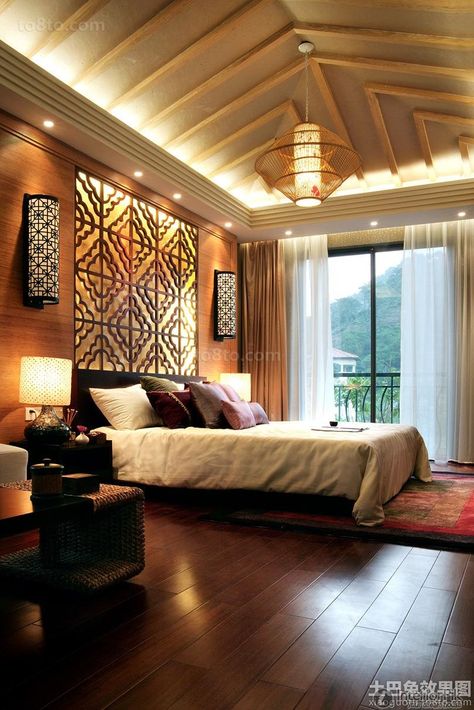 Indian Penthouse, Modern Asian Bedroom, Thai Bedroom, Luxury Resort Interior, Brick Villa, Thai Interior Design, Indian Bedroom Design, Asian Bedroom, Resort Interior Design