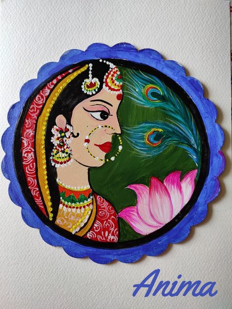 Acrylic on canvas painting ofbani thani Bani Thani Painting, Bani Thani, Easy Drawings Sketches, Indian Art Paintings, Necklace Design, Beaded Jewelry Patterns, Hand Painting Art, Hand Painting, Jewelry Patterns