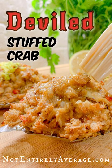 a deviled crab basted with butter and sherry Crab Mold Recipe, Stuffed Crab, Crab Claw Meat Recipes, Canned Crab Meat Recipes, Crabmeat Recipes, Canned Crab Recipes, Imation Crab Recipes, Can Crab Meat Recipes, Crab Recipes Healthy