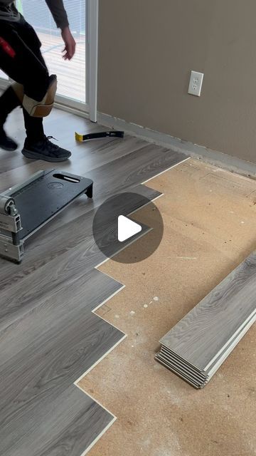 Flooring Contractors Hub on Instagram: "Arty Zubkov on TikTok made this video of  Lvp flooring installation #construction #remodel #DIY #satisfying #lvp #flooring #hardwood #laminate #floor" Laying Lvp Flooring, Floor Transition Ideas Uneven, Laminated Flooring, Floor Parquet, Wood Flooring Ideas, Installing Laminate Flooring, Porcelain Wood Tile, Laminate Wood Flooring, Flooring Hardwood