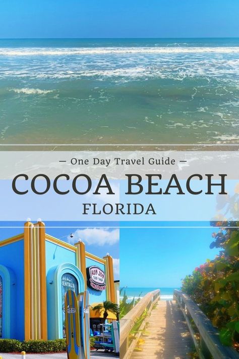 All of the best things to do in Cocoa Beach, Florida USA to make the most out of your day trip to the beach! Cocoa Beach Travel Guide and Travel Itinerary | Fun things to do in Cocoa Beach | What to do in Cocoa Beach | Day trips from Orlando Florida | Ron Jon Surf Shop | Surf Rentals in Cocoa Beach | Kennedy Space Center | Rocket Launch Cocoa Beach | Parks in Cocoa Beach | Cocoa Village Coco Beach Florida, Vacation In Florida, Coco Beach, Cocoa Beach Florida, Florida Travel Guide, Beach Weekend, Travel Bucket List Usa, Florida Hotels, Weekend Escape