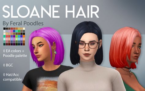 Sloane Hair - TS4 Maxis Match CC A sleek lob tucked behind the ear! The tucked bit has a little bit of clipping on flatter ears so a little bit of adjustment might be needed! I actually started this... Sims 4 Maxis Match Hair, Ts4 Maxis Match Cc, The Sims 4 Mods Cc, Maxis Mix Cc, Los Sims 4 Mods, Sims 4 Female Hair, The Sims 4 Maxis Match, Ts4 Hair, Sims 4 Cc Maxis Match