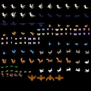 Holobat's Butterflies and Crows at Stardew Valley Nexus - Mods and community Stardew Valley Butterfly, Butterfly Animation, Pixel Animation, Pixel Art Characters, Rpg Maker, Stardew Valley, Crows, Pixel Art, Butterflies