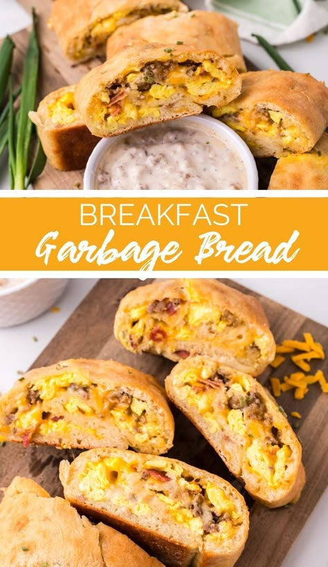 Breakfast Garbage Bread, Cold Morning Breakfast Ideas, Garbage Bread Recipe Ideas, Breakfast Ideas Bread, Cold Breakfast Ideas, Garbage Bread Recipe, Breakfast Ideas No Eggs, Savory Breakfast Bread, Camp Breakfast