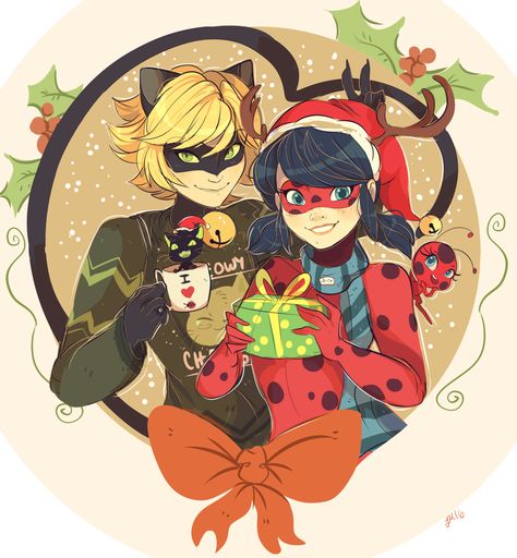 Christmas | Miraculous Ladybug | Know Your Meme Cat Noir Christmas, Miraculous Ladybug Christmas, Ladybug Und Cat Noir, Marinette Ladybug, Ladybug And Cat Noir, Marinette And Adrien, Miraculous Ladybug Fan Art, Miraculous Ladybug Funny, Ladybug Comics