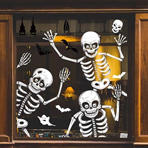 Halloween Window Clings Decals for Window Glass Decorations, Halloween Window Stickers Skeleton Window Clings Halloween Windows Decorations for Party Decorations Halloween Decorations Window, Halloween Window Clings, Scary Bat, Halloween Window Decorations, Halloween Skeleton Decorations, Decor For Halloween, Skeleton Decorations, Window Decorations, Halloween Window