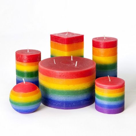 Rainbow candle, rainbow candles, rainbow decor, gay pride decor, candle rainbow, rainbow candle holder, rainbow moonstone, rainbow gifts Pride Candles, Big Candle Holder, Rainbow Candles, Candle Meaning, Pride Decor, Handmade Candles Diy, Rainbow Gifts, Diy Crayons, Velas Candles