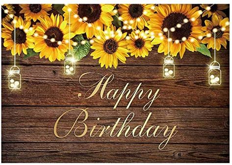 Happy Birthday Country, Rustic Wood Floor, Happy Birthday Sunflower, Banner Photography, Table Banner, Sunflower Birthday, Birthday Party Backdrop, Birthday Greetings Friend, Happy Birthday Greetings Friends