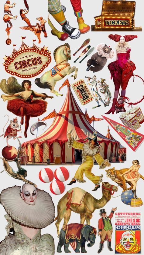 Circus Collage, Creepy Carnival, Collage Images, Graphic Design Images, Vintage Circus, Editorial Layout, Carnival Party, Funky Art, Collage Art