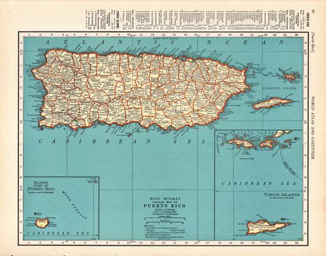 1937 Vintage PUERTO RICO Map Antique Map of Puerto Rico Gallery Wall Decor Housewarming Gift For Birthday Wedding Anniversary 2192 by plaindealing on Etsy Map Of Puerto Rico, Vintage Puerto Rico, Puerto Rico Map, Miniature Map, Atlas Map, Horse Art Print, Porto Rico, Gallery Wall Decor, Gallery Wall Art