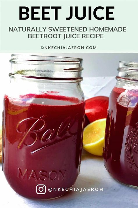 Naturally Sweet homemade beet juice recipe is loaded with raw beetroot, apple, fresh ginger, and lemon. Make this in the blender or juicer. Carrot Beetroot Juice, Beetroot Juice Recipe, Cleanse Colon, Beet Juice Recipe, Obesity Help, Recipe Smoothie, Beetroot Juice, Beet Smoothie, Fat Burning Juice