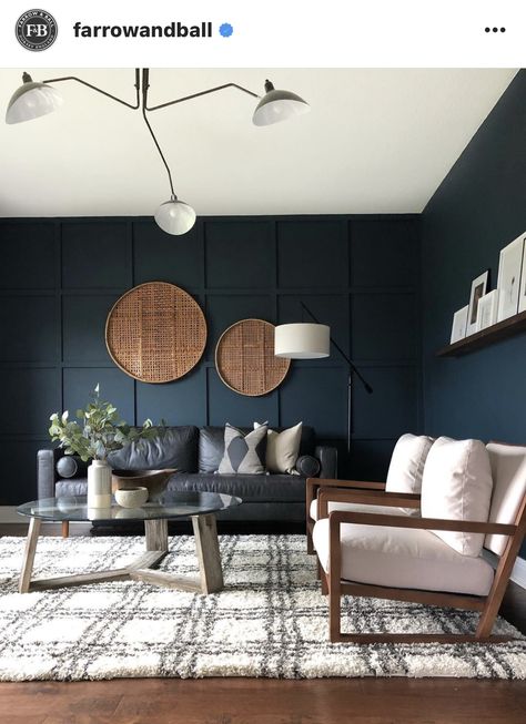 World Market Furniture, Blue Walls Living Room, Decoration Restaurant, Modern Luxe, Designer Living, Accent Wall Bedroom, Blue Living Room, Wallpaper Living Room, Living Room Inspo