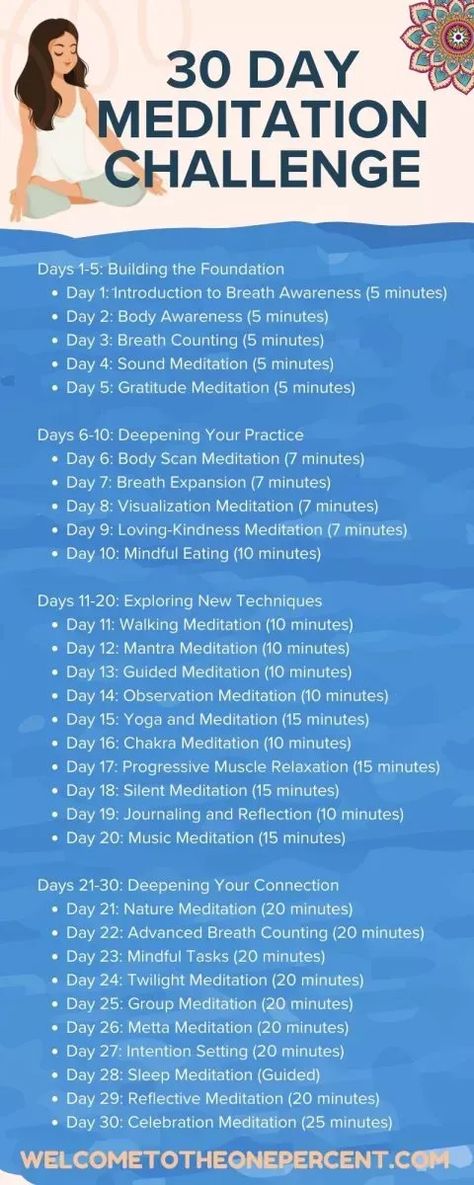 Start Meditating Today: Free 30-Day Challenge & Tracker in 2024 | Visualization meditation, How to do meditation, Yoga facts . #How_To_Meditation_For_Beginners #21_Day_Meditation_Challenge #30_Days_Meditation_Challenge #Meditation_Challenge_30_Day How To Meditation For Beginners, 21 Day Meditation Challenge, 30 Days Meditation Challenge, Meditation Challenge 30 Day, How To Meditate For Beginners, How To Do Meditation, Meditation Challenge, How To Start Meditating, Visualization Meditation