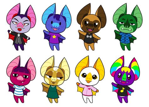 Acnh Oc, Animal Crossing Villagers Design, Bat Animal, Panther Art, Panda Lindo, Animal Crossing Funny, Animal Crossing Fan Art, Paint Water, Draw Ideas