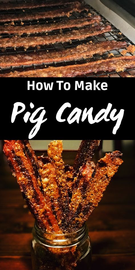 Pig Candy Recipe, Pig Candy Bacon, Pig In A Poke, Bacon Candy, Candied Bacon Recipe, Bacon Treats, Bacon Recipes Appetizers, Pig Candy, Jerky Recipes