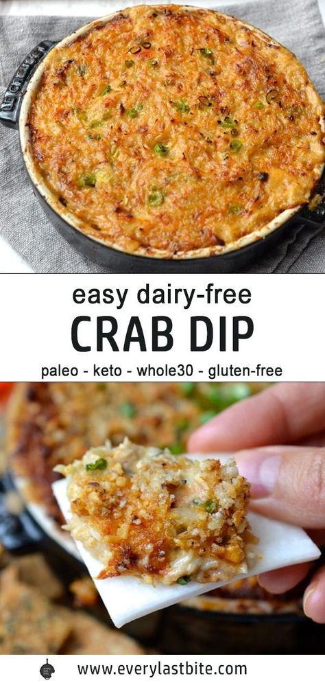 Crab Recipes Easy, Creamy Crab Dip, Tapas Board, Crab And Artichoke Dip, Seafood Ideas, Dairy Free Dips, Dairy Free Appetizers, Seafood Dip, Paleo Seafood Recipes