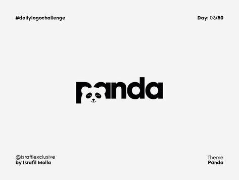 Panda Graphic Design, White Space Logo, Panda Logo Design, Logo Panda, Rebranding Logo, Illustrated Logo, Panda Logo, Logo Challenge, Simple Logos