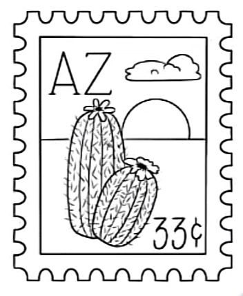 Cactus Stamp, Arizona Tattoo, Stamp Drawing, State Tattoos, Stamp Tattoo, Cactus Pictures, Cactus Tattoo, L Tattoo, Western Tattoos