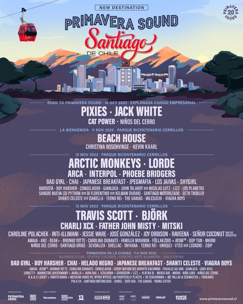 Primavera Sound 2022 Santiago Primavera Sound Festival, American Festivals, Primavera Sound, Festival 2022, Jack White, Lorde, Marketing Strategy Social Media, South American, Arctic Monkeys