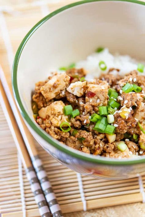 Pork Tofu Recipe, Ground Pork Stir Fry, Tofu Stir Fry Recipe, Tofu Chili, Ground Pork Recipes, Quick Stir Fry, Pork Stir Fry, Mapo Tofu, Tofu Stir Fry