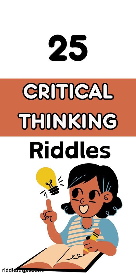 Unlock your mind with 25+ critical thinking riddles! Challenge yourself and boost your brainpower with these intriguing puzzles. 🧠💡 Ready to test your skills? Click to explore now! Logic Puzzles For Kids, Mind Games Puzzles With Answers, Middle School Riddles, Critical Thinking Skills Activities, Mind Games Puzzles, Mind Riddles, School Riddles, Brain Teasers Pictures, Math Logic Puzzles Brain Teasers