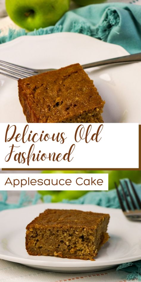 This Old Fashioned Applesauce Spice Cake recipe is packed with apple flavor, chopped walnuts, and golden raisins. It's a quick and easy way to celebrate autumn and welcome the holidays! Applesauce Raisin Cake, Easy Homemade Applesauce, Applesauce Recipes, Easy Applesauce, Applesauce Spice Cake, Applesauce Cake Recipe, Yummy Nummies, Raisin Cake, Spice Cake Recipes