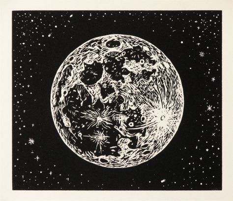 Linoleum Block print on Rives BFK Paper, 6 x 7″, 2009 Elizabeth Core, Linoleum Print, Linoleum Block Printing, Art Tumblr, Lino Cut, Linocut Art, Moon Illustration, Love Illustration, Art Et Illustration