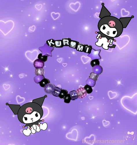 Kuromi Kandi, Kuromi Bracelet, Kawaii Kuromi, Diy Kandi Bracelets, Diy Kandi, Kandi Ideas, Kandi Bracelets, Bracelet Ideas, Lose My Mind