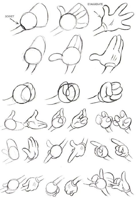 Preston Blair - Cartoon Animation Preston Blair, Cartoon Tutorial, How To Draw Sonic, رسم كاريكاتير, Cartoon Body, Drawing Cartoon Faces, Cartoon Style Drawing, Hand Gestures, Hand Drawing Reference