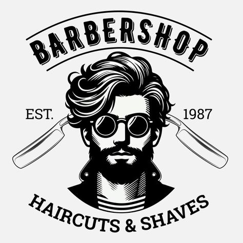 Barber shop | Premium Vector #Freepik #vector #barbershop #logo #saloon #hairdresser Gentleman Tattoo, Barbershop Logo, Best Barber, Barber Shop, Vector Logo, Premium Vector, Gentleman, Drawing Illustrations, Vector Illustration