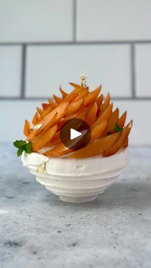 84K views · 5.5K reactions | (Recipe) Apricot Thyme Pavlova 🌀 -  love this piping technique for the meringue. What do you think? To do it just get a large size hemisphere silicone mold, a Wilton tip 104 and an electric turntable.

It is composed of French meringue, fresh apricot, whipped mascarpone cream, apricot jam, and whipped thyme-vanilla bean ganache.

Tourbillon technique from the chef @yannbrys
Design inspiration from the chef @julien.dugourd

French Meringue
50g egg whites
50g sugar
50g powdered sugar
1/2 teaspoon cornstarch

Whipped Mascarpone Cream
100g heavy cream
35g mascarpone
20 g powdered sugar
Zest of 1 lemon, optional
Pinch of salt

Apricot Jam 
250g fresh fruit, washed, peeled and cut into small pieces.
25g lemon juice
30g granulated sugar
Pinch of salt
3g NH Pectin, co Whipped Mascarpone, French Meringue, Wilton Tips, Piping Techniques, Mascarpone Cream, Apricot Jam, The Chef, Pinch Of Salt, Egg Whites