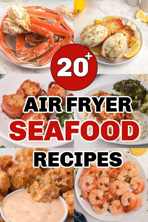 Air Fryer Seafood Recipes - Air Frying Foodie Airfryer Seafood Recipes, Air Fryer Seafood Recipes, Fried Fish In Air Fryer, Air Fryer Seafood, Air Fryer Shrimp Recipes, Air Fry Fish Recipe, Recipes For Fish, Easy Salmon Dinner, Air Fried Fish