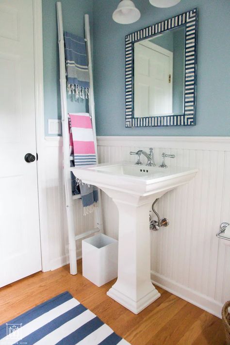 Bathroom With Pedestal Sink Ideas, Small Bathroom With Pedestal Sink, Bathroom With Pedestal Sink, Pedestal Sink Ideas, Sink Fixtures, Nickel Mirror, Bathroom Pedestal, Bathroom Pedestal Sink, Pedestal Sink Bathroom