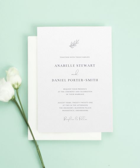 Simple Wedding Invitation Cards, Simple Wedding Invitation Design, Plain Wedding Invitations, Simple Wedding Invitation Card, Wedding Invitations Simple, Cream Wedding Invitations, Contemporary Wedding Invitations, Simple Wedding Invitation, Wreath Wedding Invitations