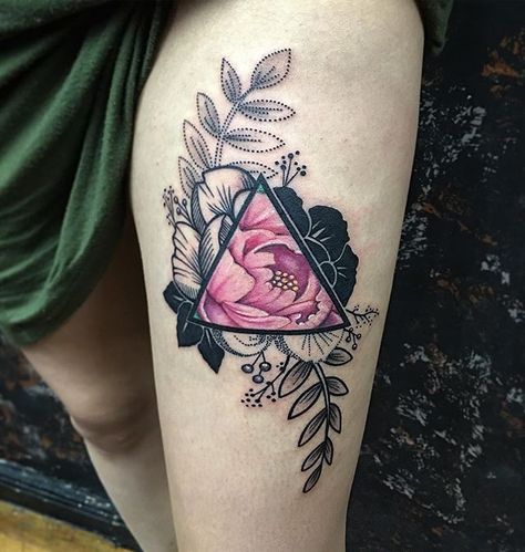 #tattoo #ink #ganeshstudio @ganeshstudio Temple Ideas, Tatuaje Cover Up, Aa Tattoos, Tattoo Garden, Hip Tattoos, Tattoo Flowers, Nature Tattoo, Triangle Tattoos, Invisible Ink