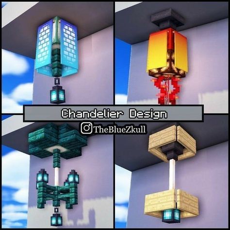 Trophy Room Minecraft, Chandelier Minecraft Ideas, Minecraft Chandelier Design, Minecraft Chandelier, Chandelier Designs, Case Minecraft, Minecraft Decoration, Mc Builds, Rumah Minecraft Sederhana