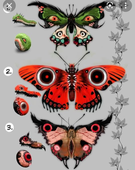 Butterfly Horror Art, Moths With Eyes On Wings, Butterfly Wings With Eyes, Creepy Moth Art, Creepy Butterfly Art, Evil Butterfly Drawing, Moth Eyes Drawing, Scary Butterfly Drawing, Weird Butterfly Drawing