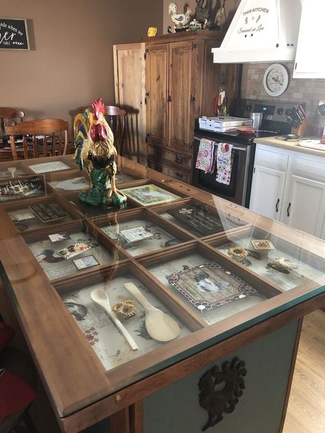 Shadow Box Desk Top, Kitchen Shadow Box Ideas, Shadow Box Coffee Table Ideas, Shadowbox Coffee Table, Cabin Furnishings, Vintage Doors Repurposed, Shadow Box Table, Shadow Box Coffee Table, Old Door Projects