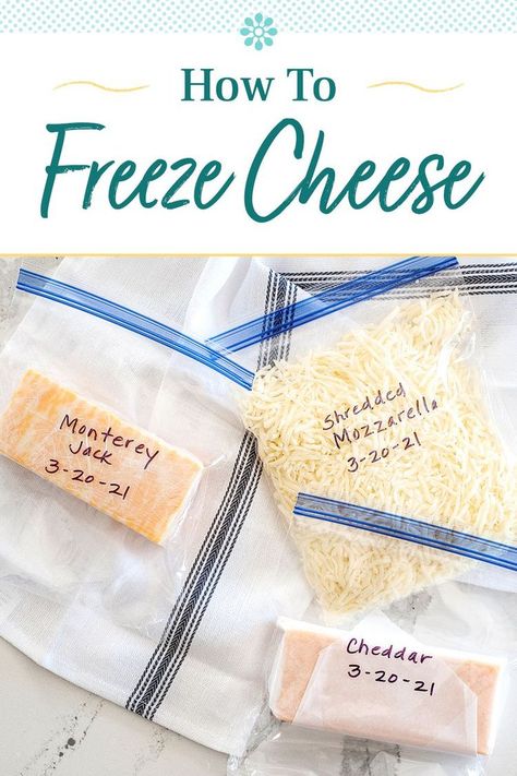 Freeze Cheese How To, How To Freeze Cheese, Can You Freeze Cheese, Freeze Cheese, Freezing Cheese, Fancy Cheese Board, Meals You Can Freeze, Freezing Food Guide, Freezing Recipes