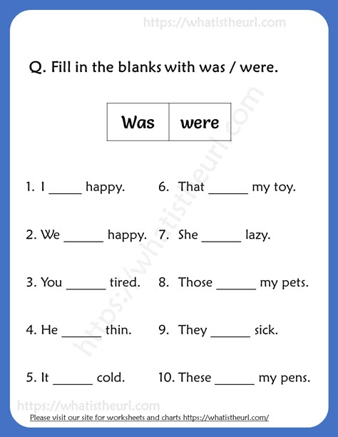 Fill in the blanks with was / were Worksheets for 2nd Grade Was Were Worksheets Grade 1, Was And Were Worksheets For Grade 1, Was Were Worksheet For Class 1, English Grammar For Grade 2, 2nd Grade Grammar Worksheets, Grammar For 2nd Grade, Is Am Are Worksheets For Grade 2, English 2nd Grade Worksheets, Was Were Worksheet For Kids