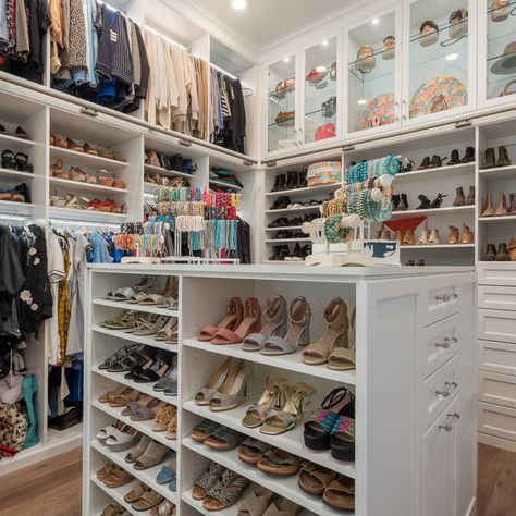 Master Closet - Beach Style - Closet - Charleston - by Coastal Signature Homes | Houzz Beach Side House, Shelf Closet, House Closet, Island Theme, Closet Remodel, Beach Side, Shoe Shelf, Closet Shelves, Master Closet