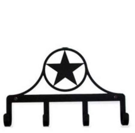 Village Wrought Iron KH-144 Western Star - Key Holder Western Bedding Sets, Key And Letter Holder, Rustic Coat Rack, Western Bedding, Star Silhouette, Western Gifts, Western Star, Forest Decor, Western Furniture