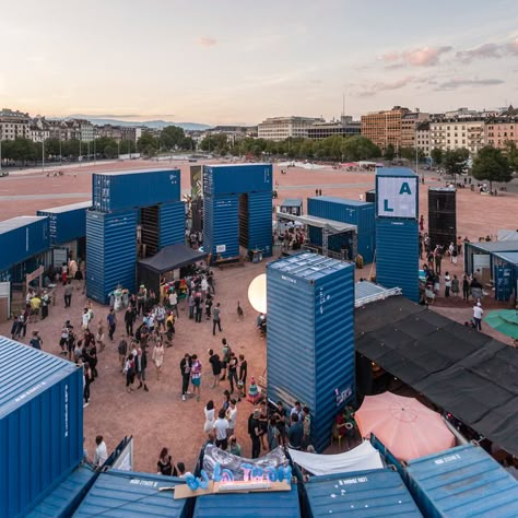 Swiss Architecture, Shipping Container Architecture, Montreux Jazz Festival, Module Design, Used Shipping Containers, Container Bar, Container Buildings, Container Architecture, Casa Container