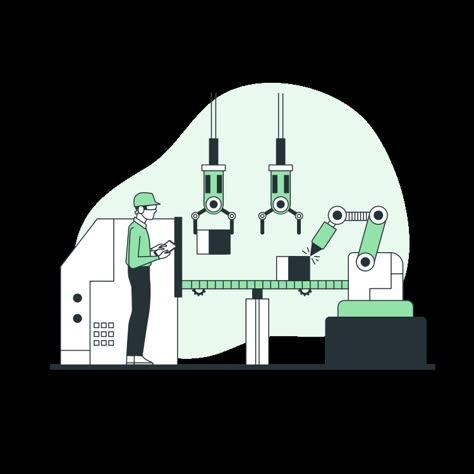 Production Line Illustration, Manufacturing Jobs Drawing, Factory Sketch, Conveyer Belt Illustration, Factory Animation, Automation Illustration, Cartoon Factory, Industrial Illustration, Factory Drawing