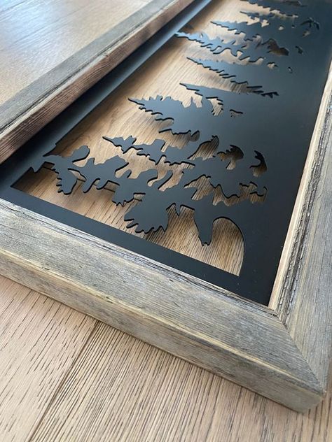 Laser cut files templates Metal Trees On Wood, Cnc Wood Wall Art, Metal Plasma Ideas, Metal And Wood Art, Metal Gift Ideas, Laser Wall Art, Metal Projects That Sell, Metal Sign Ideas, Plasma Table Projects