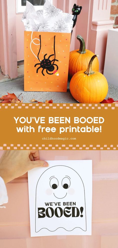 You've Been Booed! (Free Printable) - Childhood Magic You've Been Booed Free Printable, Boo Your Neighbors, You've Been Booed Printable, Booed Printable, Been Booed, You've Been Booed, Paper Bat, Halloween Bingo, Fall Candle Scents