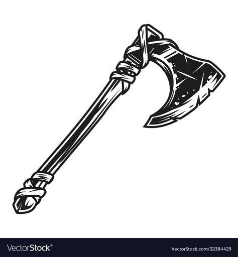 Tattoo Design Drawings Traditional, Battle Axes Viking Tattoo, Viking Axes Design Tattoo, Viking Axes Design, Ax Drawing, Ax Tattoo, Hatchet Tattoo, Viking Vector, Tattoo Crane